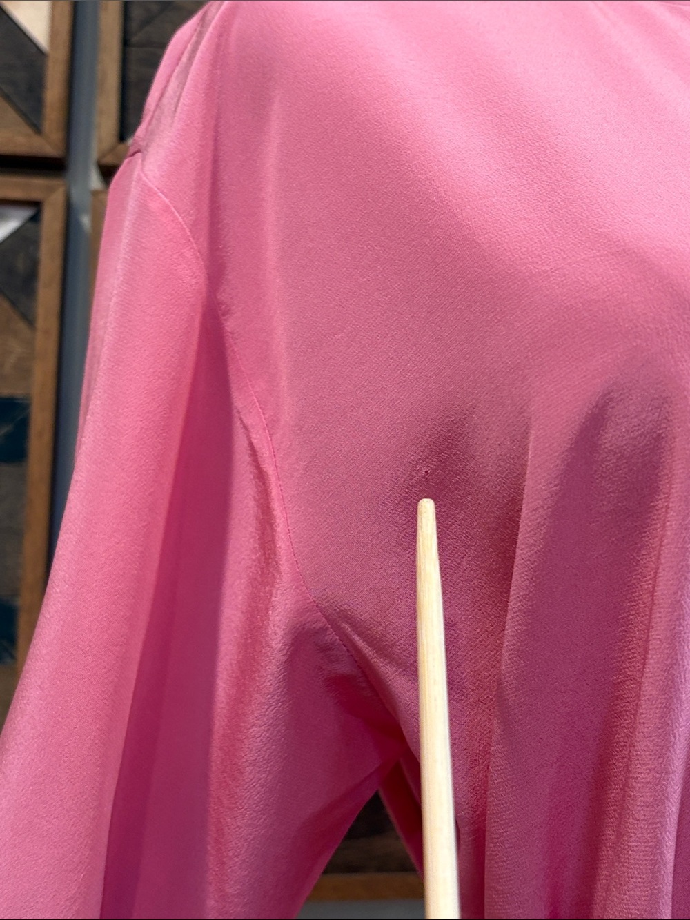Vintage Ralph Lauren Blue Label 80s Pink Silk Skirt + Blouse Set 6 / 8 *As-Is* - Picture 9 of 16